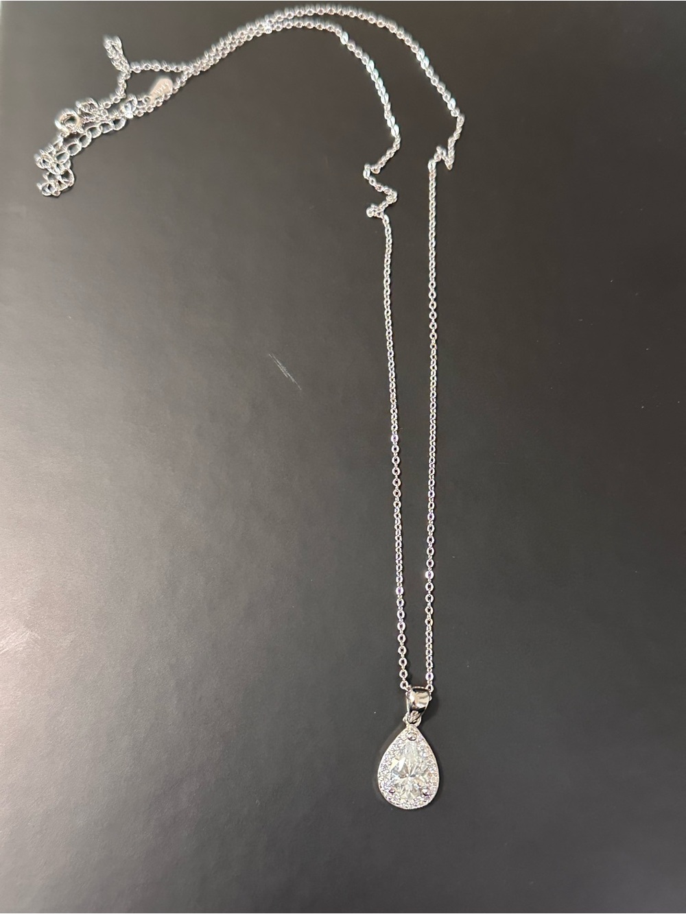 Moissanite 1.5 Ct. Tear Drop Necklace 925 Silver. 20” Chain with GRA COA - Picture 2 of 5
